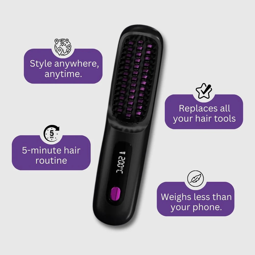 Astetik Portable Straightener Brush - GoBrush PRO